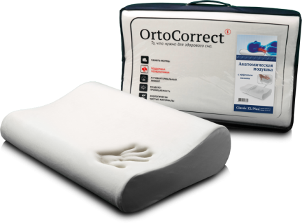 Подушка ортопедическая OrtoCorrect Classic XL plus (вали 12 и 14 см) купить по низкой цене. В Интернет-магазине медтехники и ортопедии &quot;Мед+техника&quot;