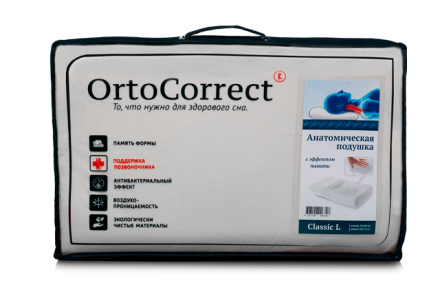 Подушка ортопедическая OrtoCorrect Classic L без выемки (вали 10 и 12 см) купить по низкой цене. В Интернет-магазине медтехники и ортопедии &quot;Мед+техника&quot;