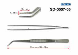 SD-0007-05* Пинцет зубной изогнутый