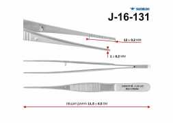 J-16-131 Пинцет анатомич глазной прямой 100х0,6
